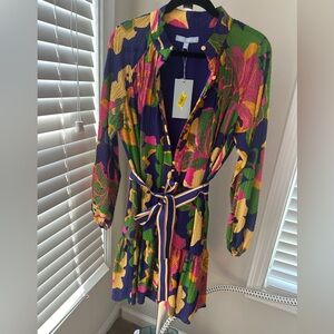 Antonio Melani floral ruffle long sleeve mini dress